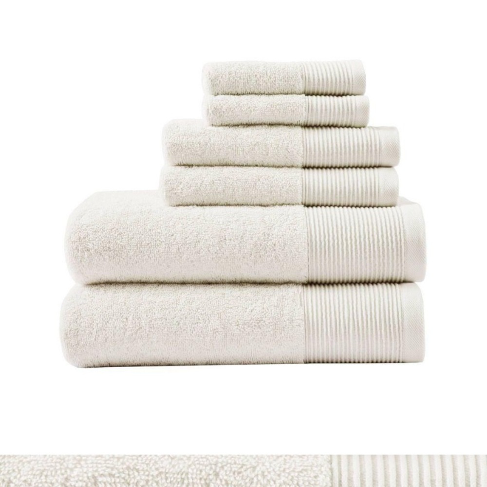 NWT Beautyrest Luxury Cream Ivory 6 pc Bath Towel Set.